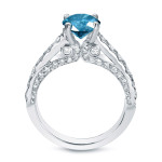 Blue Diamond Engagement Ring with 1.75ct TDW and White Gold by Yaffie