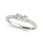 2-Stone Round Cut Diamond Ring in Yaffie White Gold with 1/2ct TDW