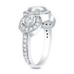 Round Bezel Diamond Engagement Ring with 1.50ct TDW in Yaffie White Gold