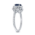 Engagement Elegance: Yaffie 1ct Blue Sapphire & 1ct TDW Diamond White Gold Ring.