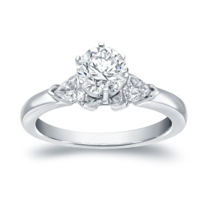 Sparkling Yaffie 1ct TDW White Gold 3-Stone Diamond Ring for Engagement