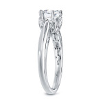Certified Round Diamond Engagement Ring - Yaffie White Gold with 1ct TDW