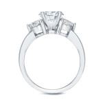 3 Sparkling Diamonds Engagement Ring in White Gold - Yaffie 1ct TDW