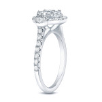 Sparkling Yaffie White Gold Engagement Ring with 1ct TDW Diamond Cluster