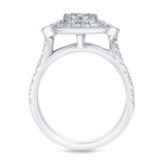 Sparkling Yaffie White Gold Engagement Ring with 1ct TDW Diamond Cluster