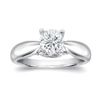 Sparkling Yaffie Round Diamond Solitaire Ring with 1ct White Gold