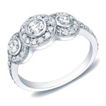 Vintage Three-stone Diamond Ring with 1ct TDW in White Gold by Yaffie
