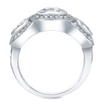 2 carat TDW Yaffie Round Bezel Diamond Ring in White Gold