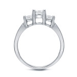 3-Princess Cut White Gold Diamond Ring with 2ct Total Weight