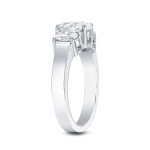 Certified Oval Diamond 3-stone Engagement Ring with 2ct TDW in Yaffie White Gold