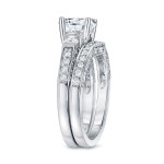 Certified Round Diamond Bridal Ring Set with 2ct TDW in Yaffie White Gold