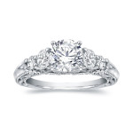 Certified Round Diamond Engagement Ring by Yaffie in White Gold with 2ct TDW