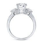 Certified White Gold 3-stone Engagement Ring with 2ct TDW Round-cut Diamonds by Yaffie