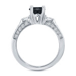 Black Diamond Bridal Ring Set with 2ct TDW Round-Cut in Custom White Gold by Yaffie ™