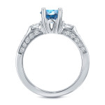 Say 'I do' with Yaffie Blue Diamond Bridal Set - 2ct TDW in White Gold!