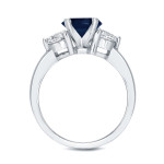 White Gold Sapphire and Diamond Three Stone Ring