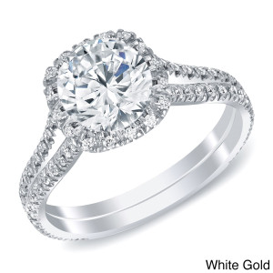 The Yaffie Halo Diamond Engagement Ring - Simply Divine in White or Gold with 1.8ct Total Diamond Weight