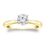 The Yaffie Golden Round Diamond Engagement Ring with 0.5ct Total Diamond Weight