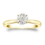 Round Diamond Solitaire Engagement Ring with 1/2ct TDW by Yaffie Gold