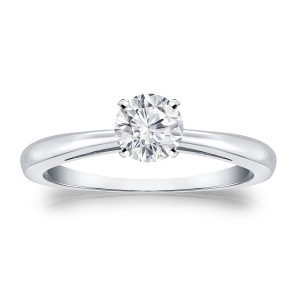 Golden Yaffie - Round Diamond Solitaire Engagement Ring (1/3ct TDW)