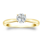 Golden Yaffie Round Diamond Engagement Ring with 1/3 Carat Total Diamond Weight