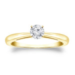 Shimmering Yaffie Gold Ring with 1/4ct TDW Round Diamond for Engagements