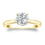 Sparkle in Gold: 1ct Round Diamond Solitaire Engagement Ring by Yaffie