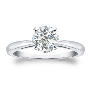 Round Diamond Solitaire Engagement Ring - Luxurious Yaffie Gold (1ct TDW)