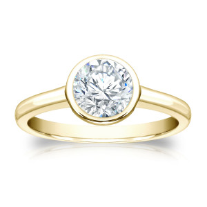 Shine bright like Yaffie Gold Round-Cut Diamond Bezel Ring