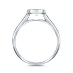 Yaffie Gold Solitaire Diamond Bezel Engagement Ring - 1 Carat TDW, Round Cut