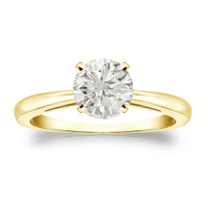 Shimmering Yaffie Gold Diamond Engagement Ring with 1 Carat TDW