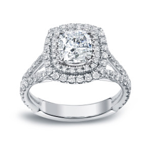 Certified 2 1/4ct Yaffie Gold Engagement Ring with Cushion Cut Diamond