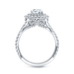Certified 2 1/4ct Yaffie Gold Engagement Ring with Cushion Cut Diamond