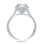Certified Cushion Cut Diamond Halo Engagement Ring with Yaffie Gold 2ct TDW