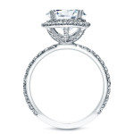 Certified Cushion Cut Diamond Engagement Ring with Double Halo - Yaffie Gold (3ct TDW)