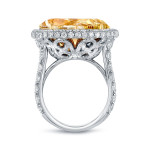 Certified Yellow Diamond Halo Engagement Ring - Yaffie Two-Tone Gold with 22 1/2ct TDW