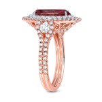 Double Halo Marquise Pink Diamond Ring with Yaffie Two-tone Gold and 3 1/8ct TDW
