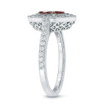 Radiant Yaffie Ring with Pink Diamonds and White Gold