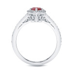 Pink Diamond Marquise Halo Engagement Ring with 1 1/3ct TDW White Gold by Yaffie