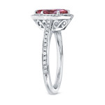 Pink Diamond Marquise Halo Engagement Ring with 1 1/3ct TDW White Gold by Yaffie