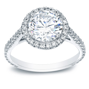 Certified Round Diamond Engagement Ring with 1 4/5ct TDW - Yaffie White Gold Beauty