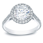 Certified Round Diamond Engagement Ring in White Gold by Yaffie - 1 4/5ct TDW