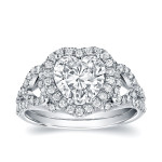 Certified Heart-Shaped Diamond Engagement Ring in Yaffie White Gold with a 1 7/8ct TDW