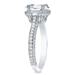 Certified Cushion Cut Diamond Engagement Ring with 2 1/4ct TDW in Elegant Yaffie White Gold