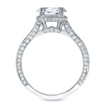 Certified Cushion Cut Diamond Engagement Ring with 2 1/4ct TDW in Elegant Yaffie White Gold
