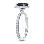 Yaffie ™ Customised Black Diamond Halo Engagement Ring in 2 2/5ct. TDW White Gold