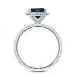 Yaffie ™ Customised Black Diamond Halo Engagement Ring in White Gold with a 2 3/5ct TDW