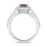Emerald Cut Pink Diamond Ring with 2 3/8 ct TDW in White Gold by Yaffie