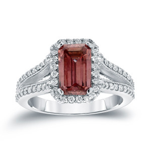 Yaffie Pink Diamond Ring - 2 3/8ct TDW, Emerald Cut in White Gold