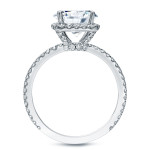 Certified Cushion Diamond Engagement Ring - Yaffie White Gold Sparkler (3ct TDW)